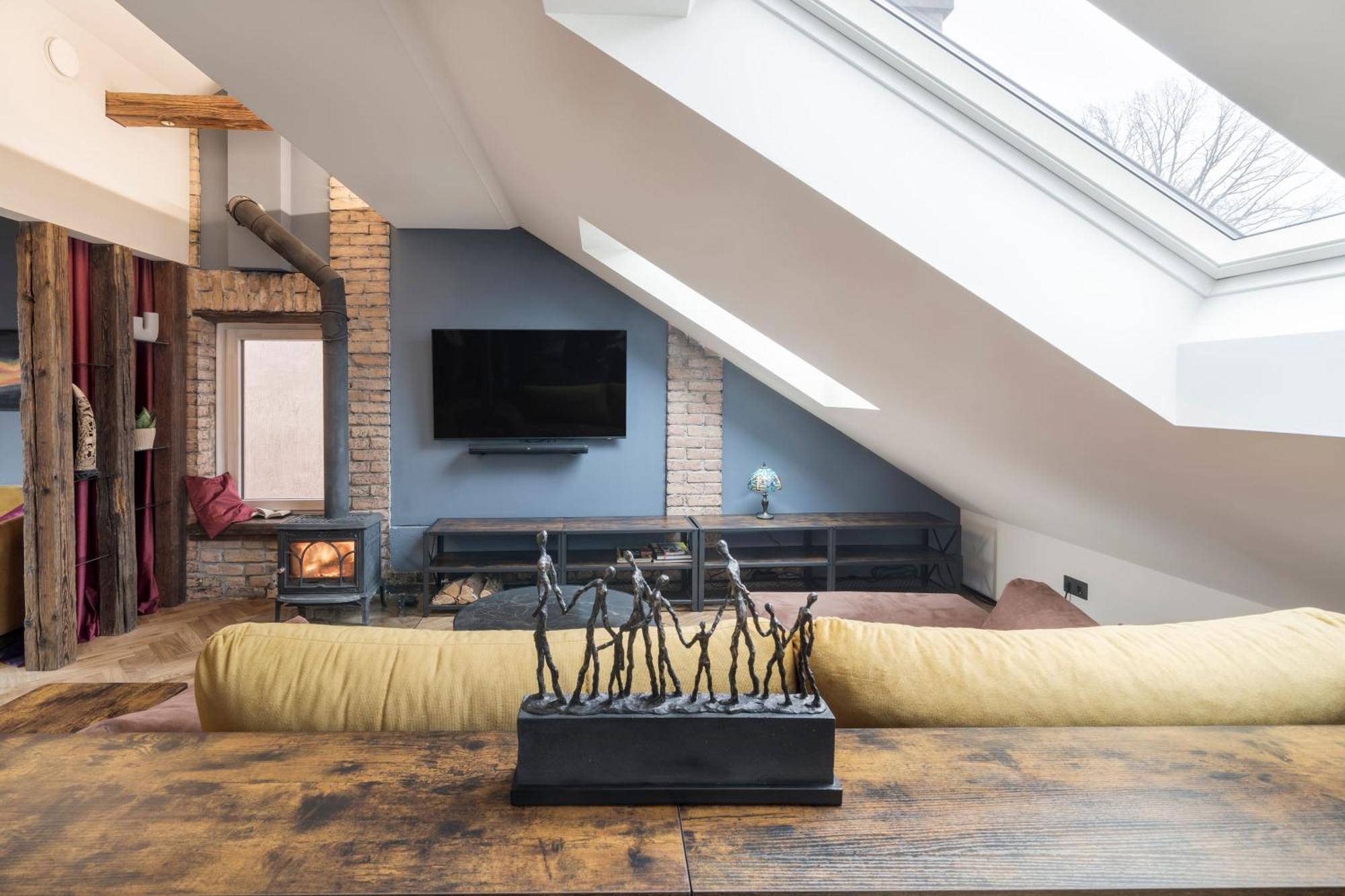 Ferienwohnung Cozy Penthouse Wilna Exterior foto